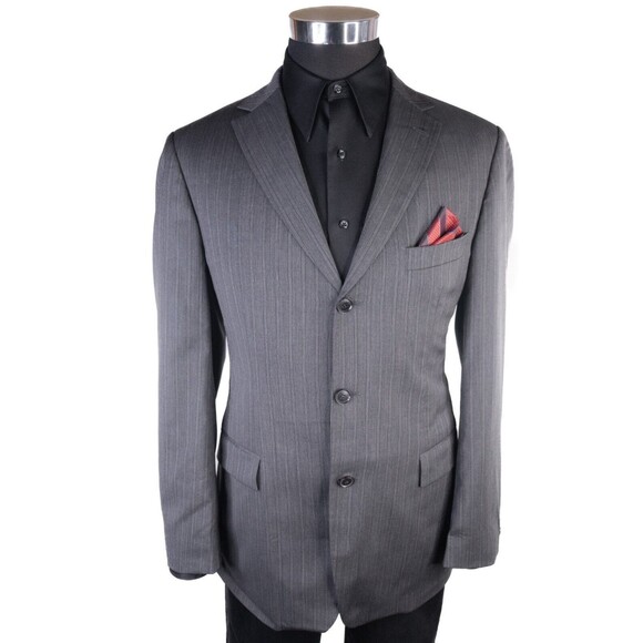 Hugo Boss ROSSELLINI Sport Coat Blazer Suit Three Button Jacket Wool Gray Sz 40R - Picture 2 of 15